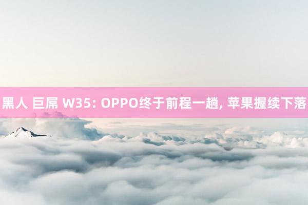 黑人 巨屌 W35: OPPO终于前程一趟， 苹果握续下落