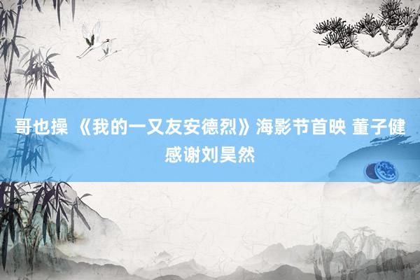 哥也操 《我的一又友安德烈》海影节首映 董子健感谢刘昊然