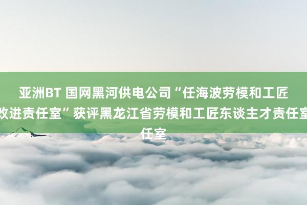 亚洲BT 国网黑河供电公司“任海波劳模和工匠改进责任室”获评黑龙江省劳模和工匠东谈主才责任室