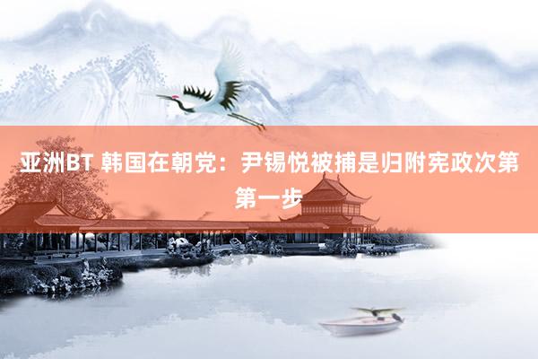 亚洲BT 韩国在朝党：尹锡悦被捕是归附宪政次第第一步