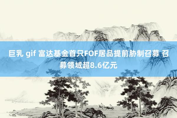 巨乳 gif 富达基金首只FOF居品提前胁制召募 召募领域超8.6亿元