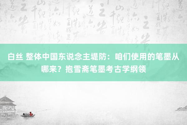 白丝 整体中国东说念主堤防：咱们使用的笔墨从哪来？抱雪斋笔墨考古学纲领