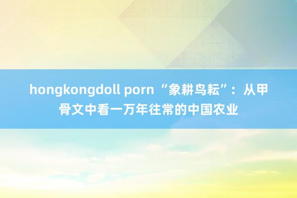hongkongdoll porn “象耕鸟耘”：从甲骨文中看一万年往常的中国农业