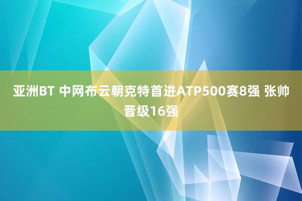 亚洲BT 中网布云朝克特首进ATP500赛8强 张帅晋级16强