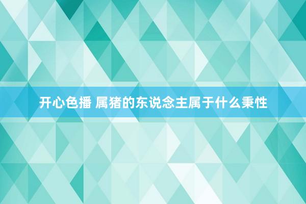 开心色播 属猪的东说念主属于什么秉性