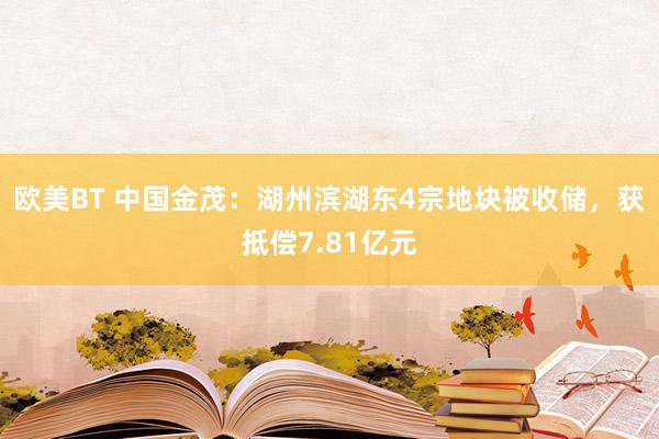 欧美BT 中国金茂：湖州滨湖东4宗地块被收储，获抵偿7.81亿元