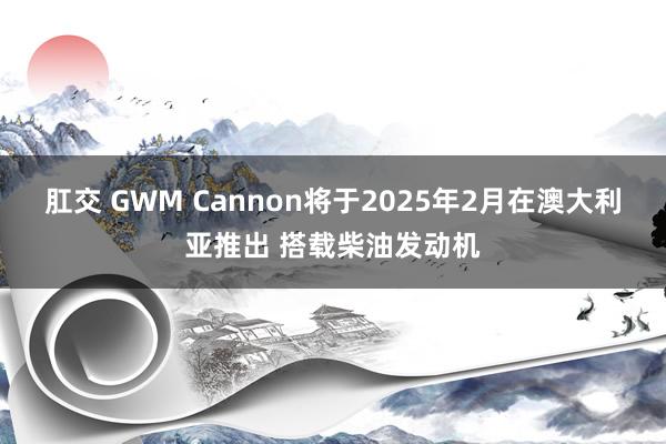 肛交 GWM Cannon将于2025年2月在澳大利亚推出 搭载柴油发动机