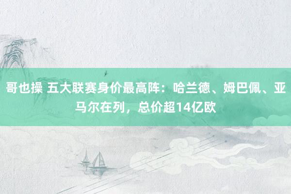 哥也操 五大联赛身价最高阵：哈兰德、姆巴佩、亚马尔在列，总价超14亿欧