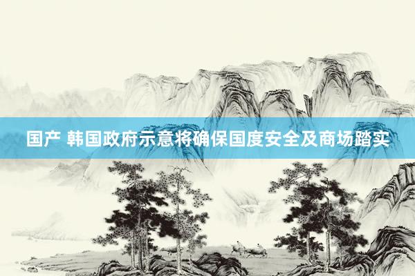 国产 韩国政府示意将确保国度安全及商场踏实