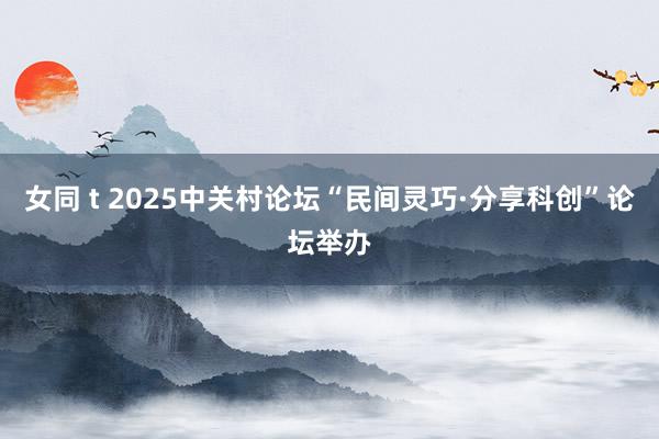 女同 t 2025中关村论坛“民间灵巧·分享科创”论坛举办