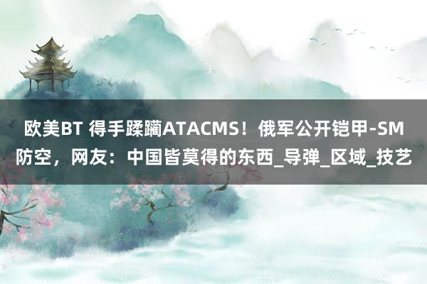 欧美BT 得手蹂躏ATACMS！俄军公开铠甲-SM防空，网友：中国皆莫得的东西_导弹_区域_技艺