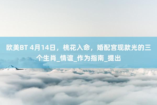欧美BT 4月14日，桃花入命，婚配宫现款光的三个生肖_情谊_作为指南_提出