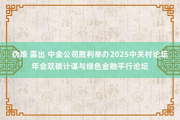 伪娘 露出 中金公司胜利举办2025中关村论坛年会双碳计谋与绿色金融平行论坛
