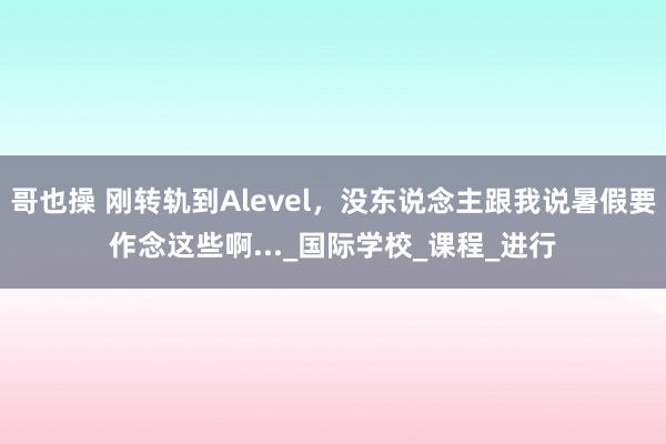 哥也操 刚转轨到Alevel，没东说念主跟我说暑假要作念这些啊..._国际学校_课程_进行
