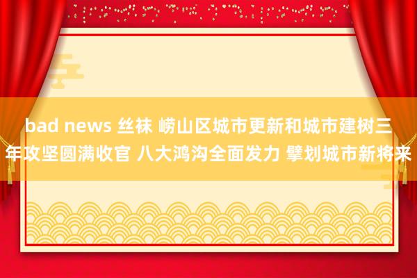 bad news 丝袜 崂山区城市更新和城市建树三年攻坚圆满收官 八大鸿沟全面发力 擘划城市新将来