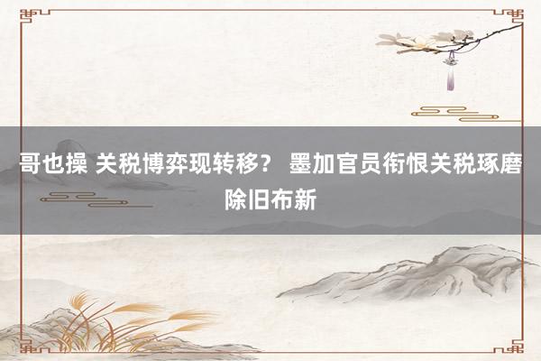 哥也操 关税博弈现转移？ 墨加官员衔恨关税琢磨除旧布新