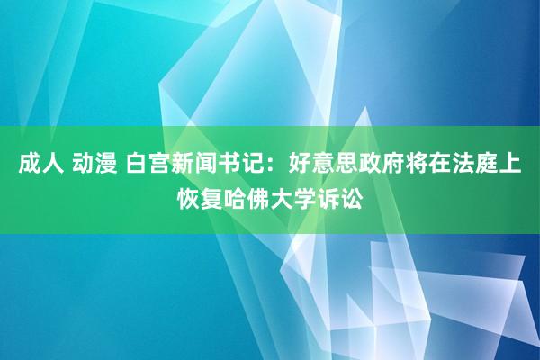 成人 动漫 白宫新闻书记：好意思政府将在法庭上恢复哈佛大学诉讼