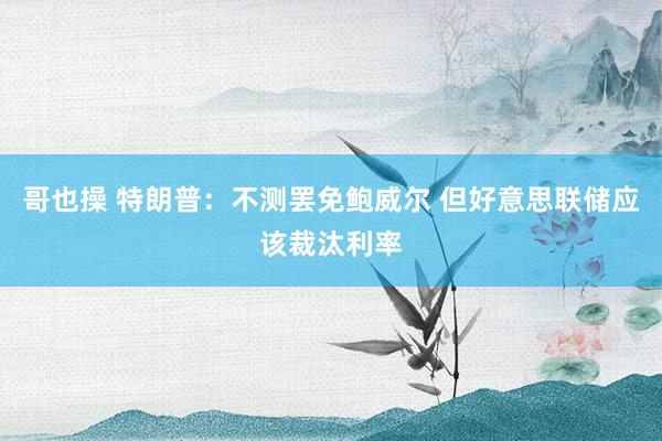 哥也操 特朗普：不测罢免鲍威尔 但好意思联储应该裁汰利率