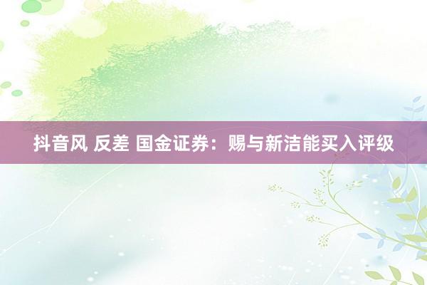 抖音风 反差 国金证券：赐与新洁能买入评级